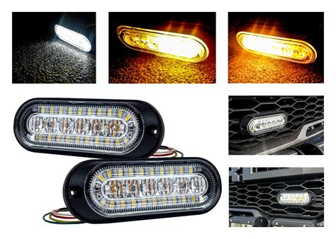 WOWTOU LED Amber White Strobe Lights for Trucks .